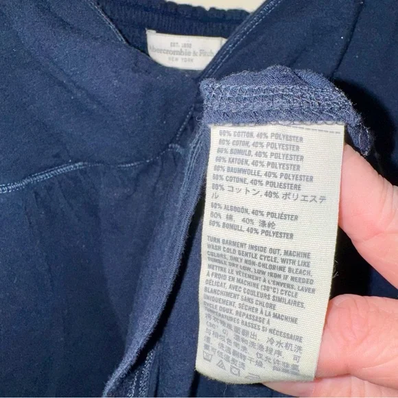 Y2K Abercrombie & Fitch Navy Dark Blue Babydoll Camisole - Picture 8 of 11